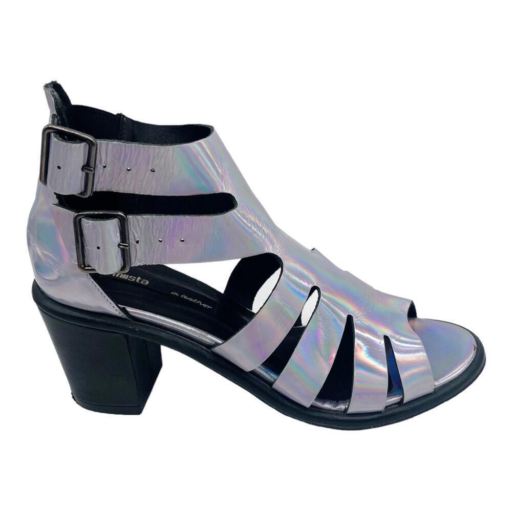 MIISTA Womens Metallic‎ Jelly Shona Heels Adjustable Straps Size 37
